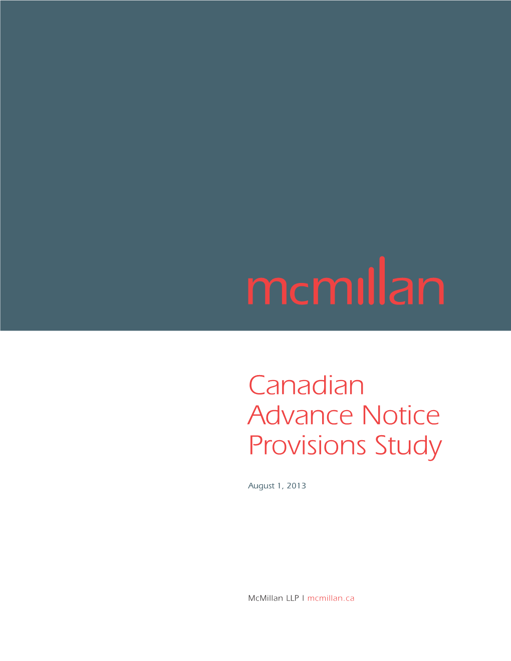 Canadian Advance Notice Provisions Study