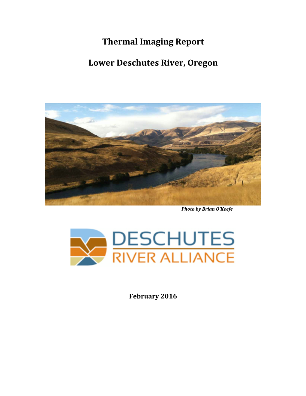 Thermal Imaging Report Lower Deschutes River, Oregon