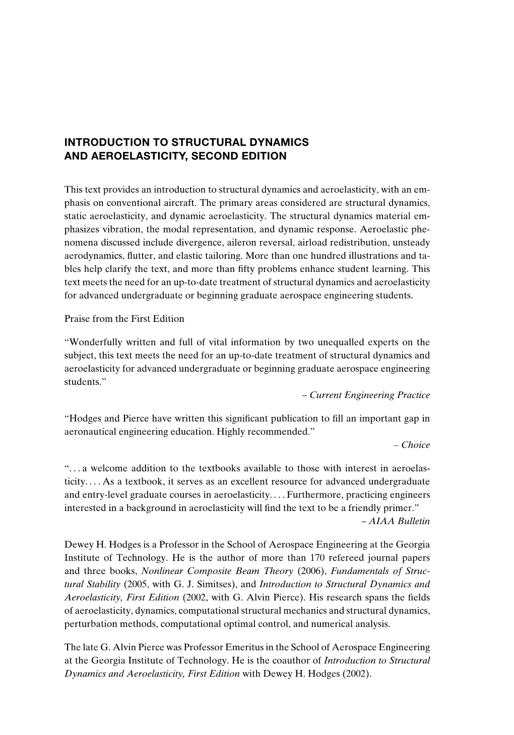 Introduction to Structural Dynamics and Aeroelasticity, Second Edition