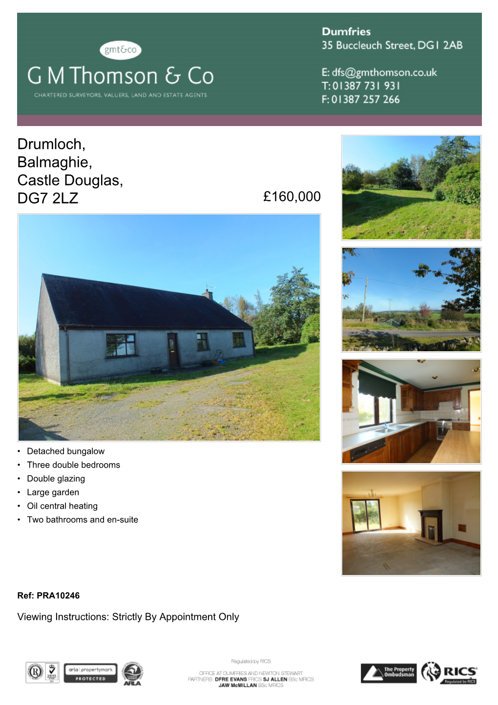 Drumloch, Balmaghie, Castle Douglas, DG7 2LZ £160,000