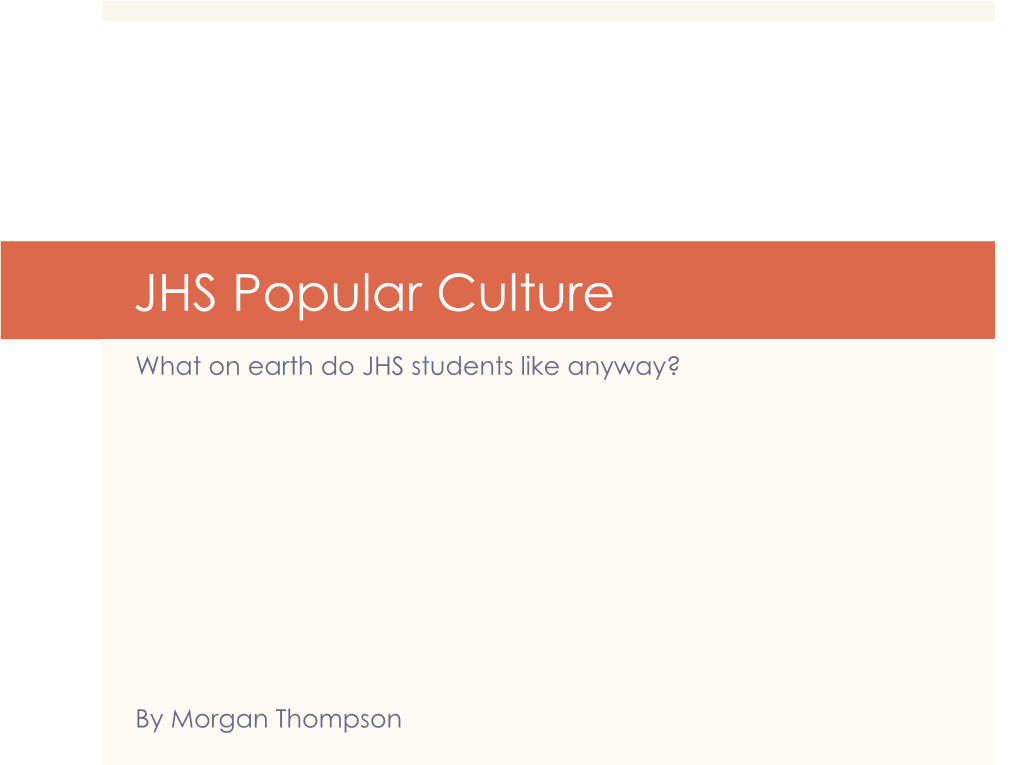 JHS Popular Culture