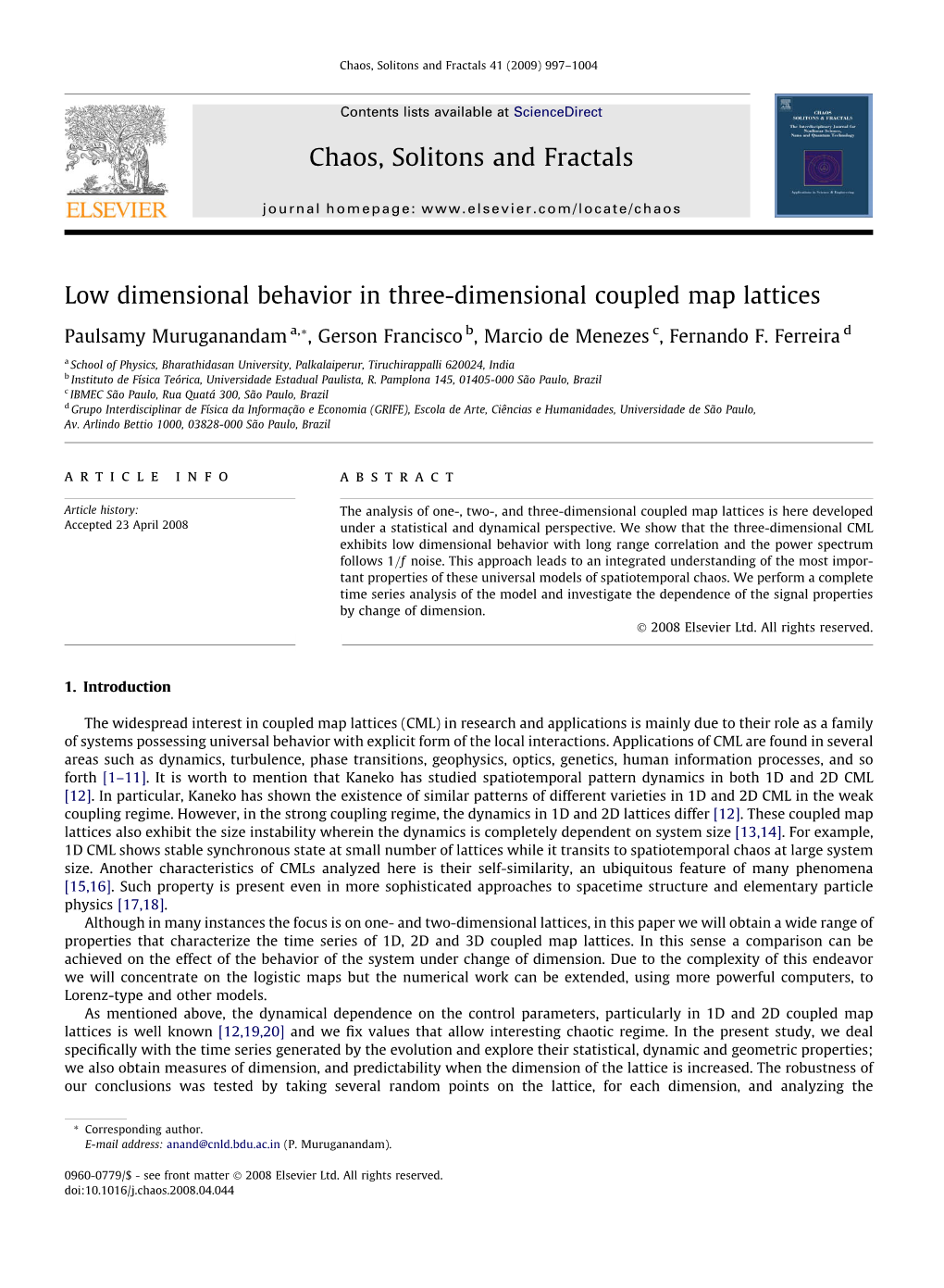 Low Dimensional Behavior in Three-Dimensional Coupled Map Lattices