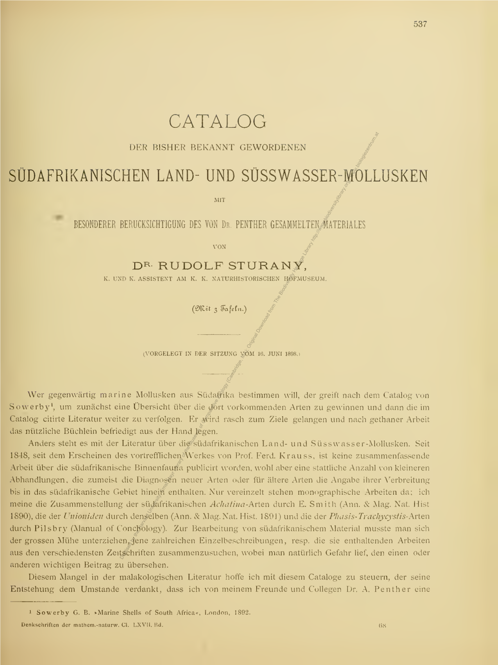 Denkschriften Der Mathem.-Naturw