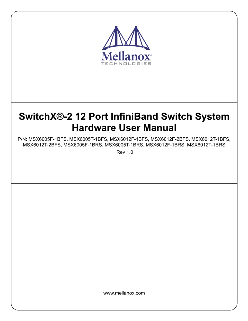 Switchx®-2 12 Port Infiniband Switch System Hardware User Manual