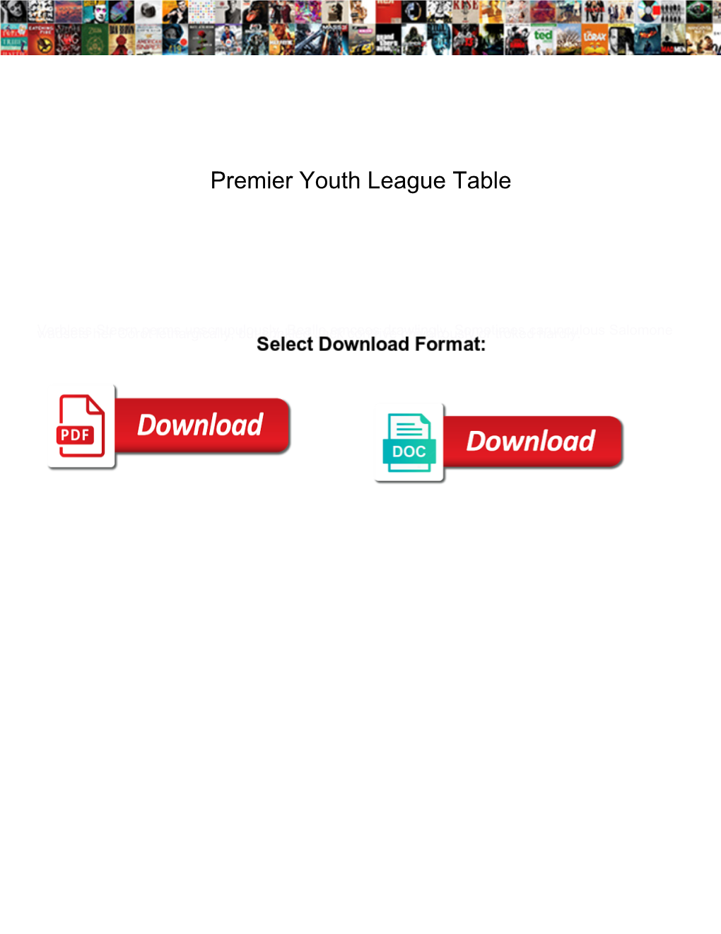 Premier Youth League Table