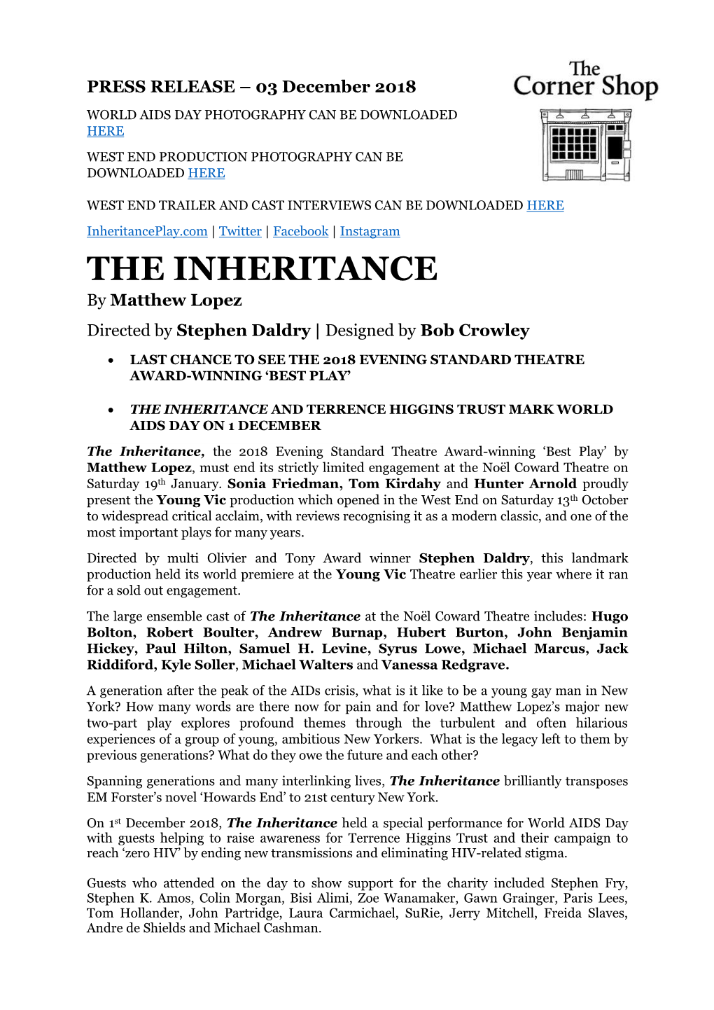 THE INHERITANCE by Matthew Lopez