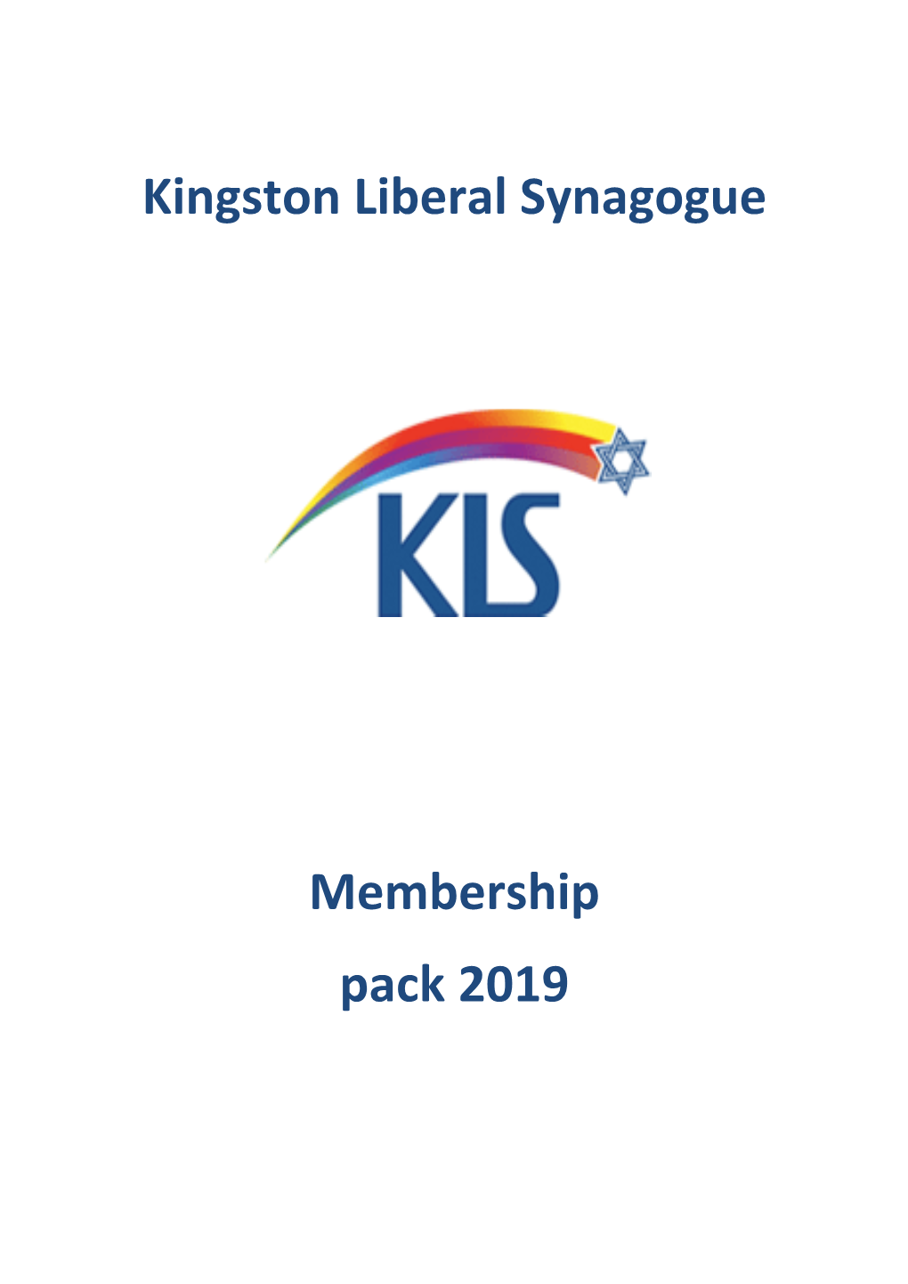 Kingston Liberal Synagogue Membership Pack 2019