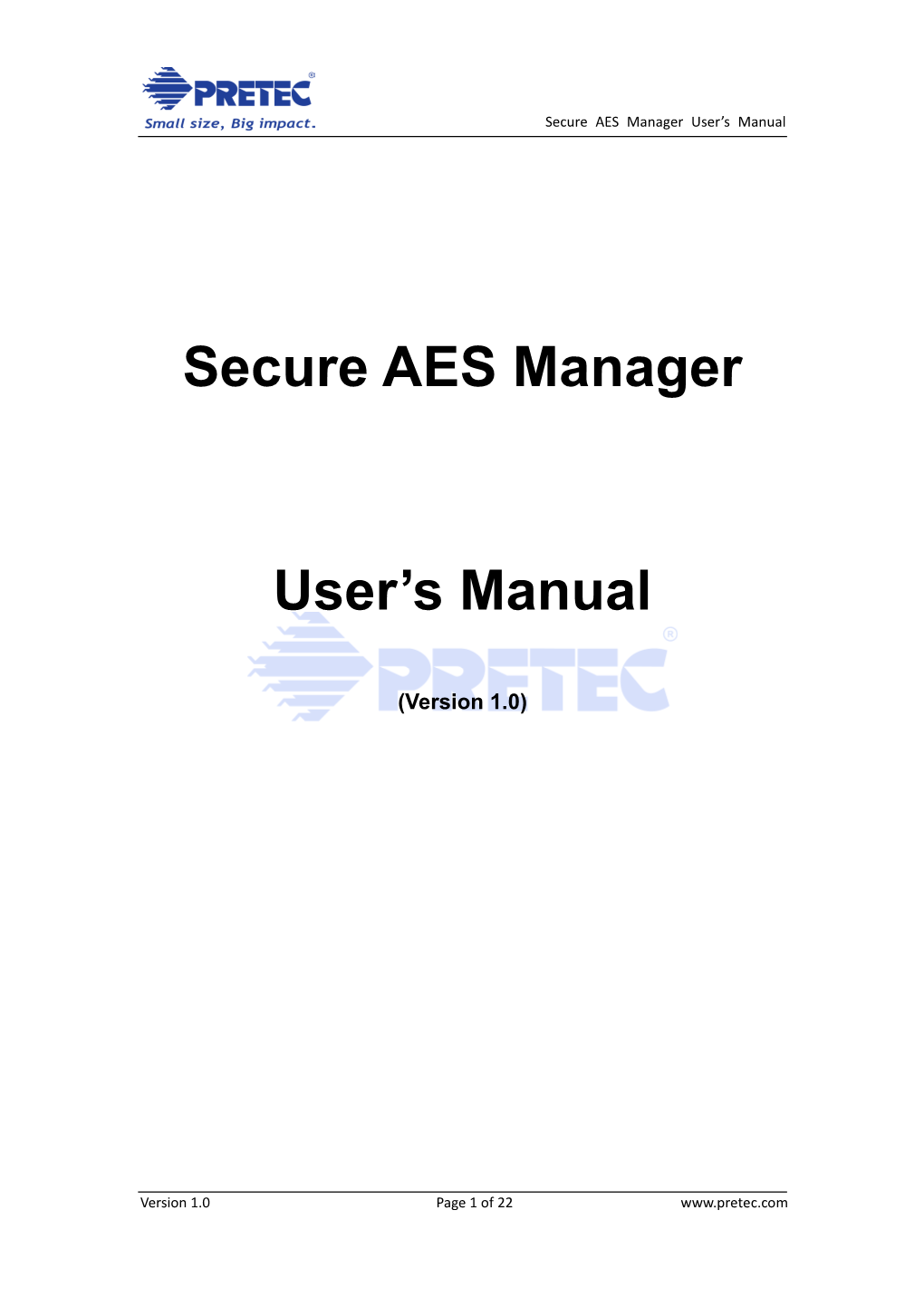 Secure AES Manager User's Manual