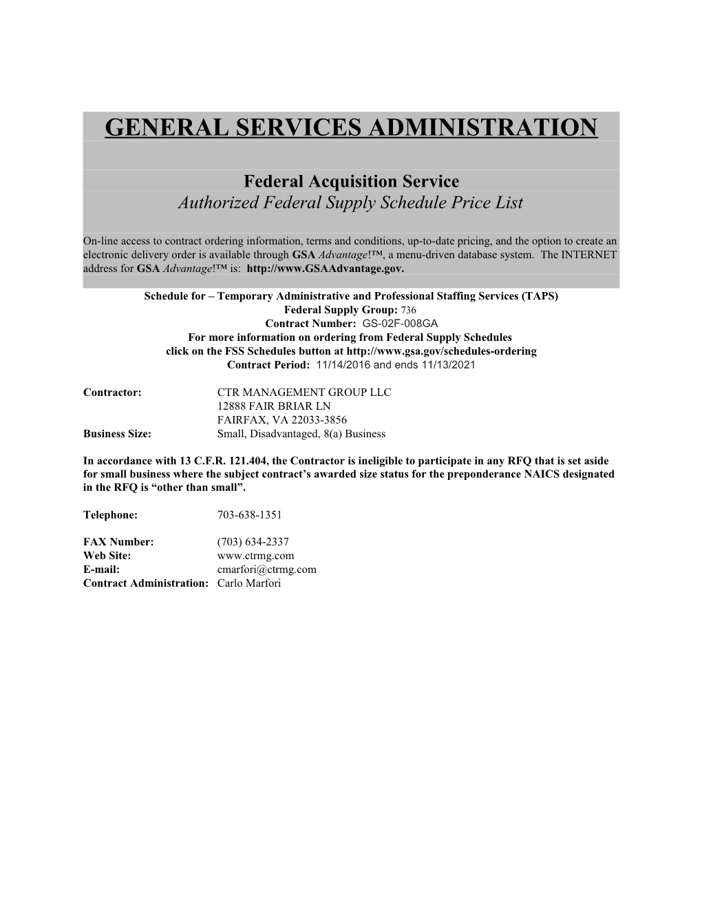 General Services Administration s5