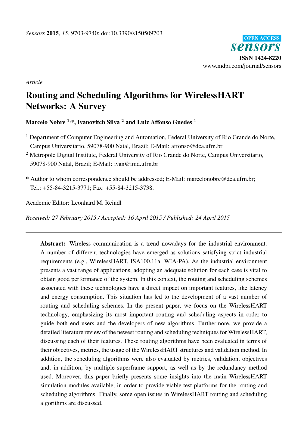 Routing and Scheduling Algorithms for Wirelesshart Networks: a Survey