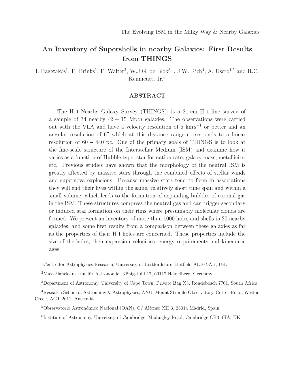 An Inventory of Supershells in Nearby Galaxies: First Results from THINGS