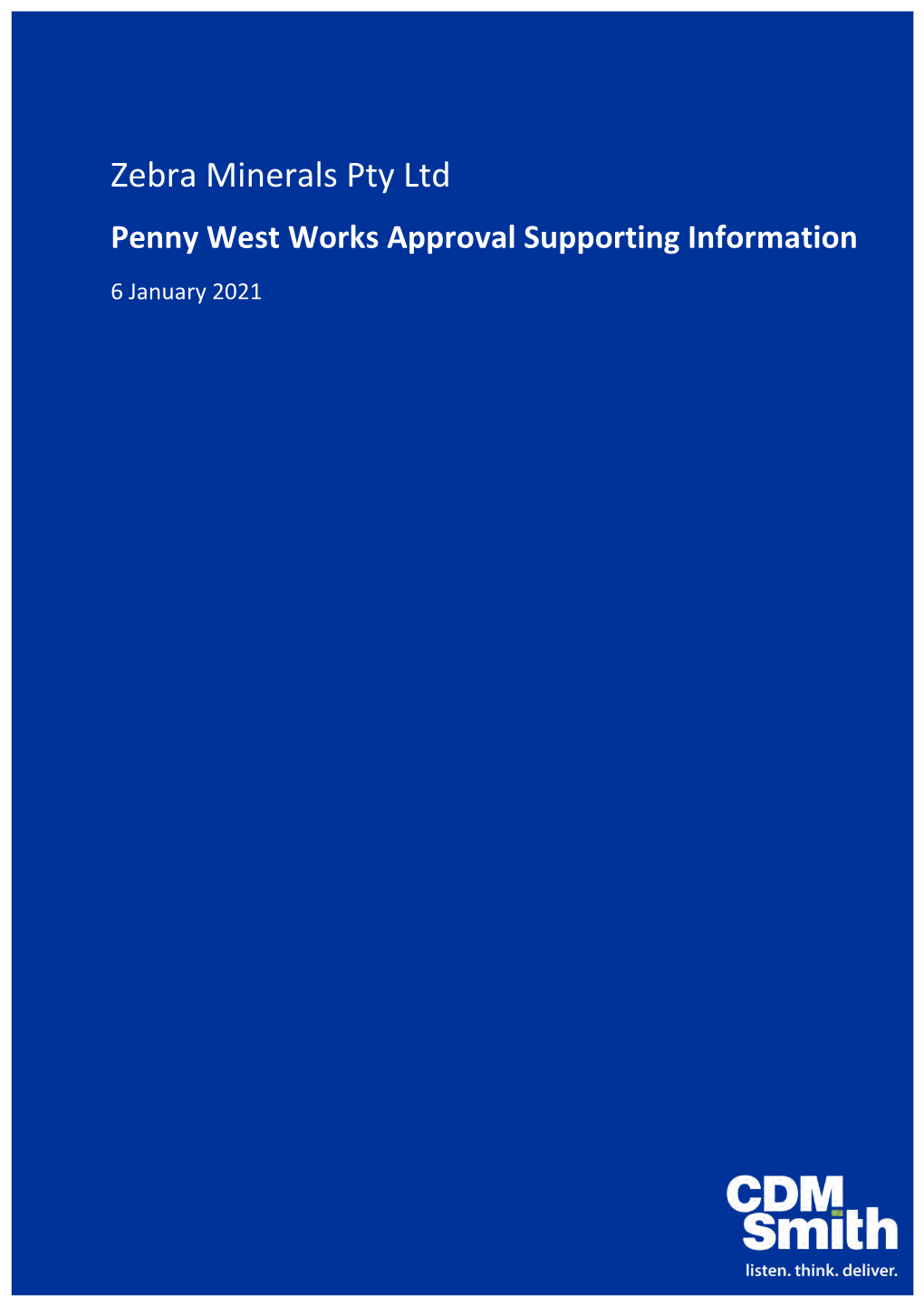 Penny West Works Approval Supporting Information 6 January 2021