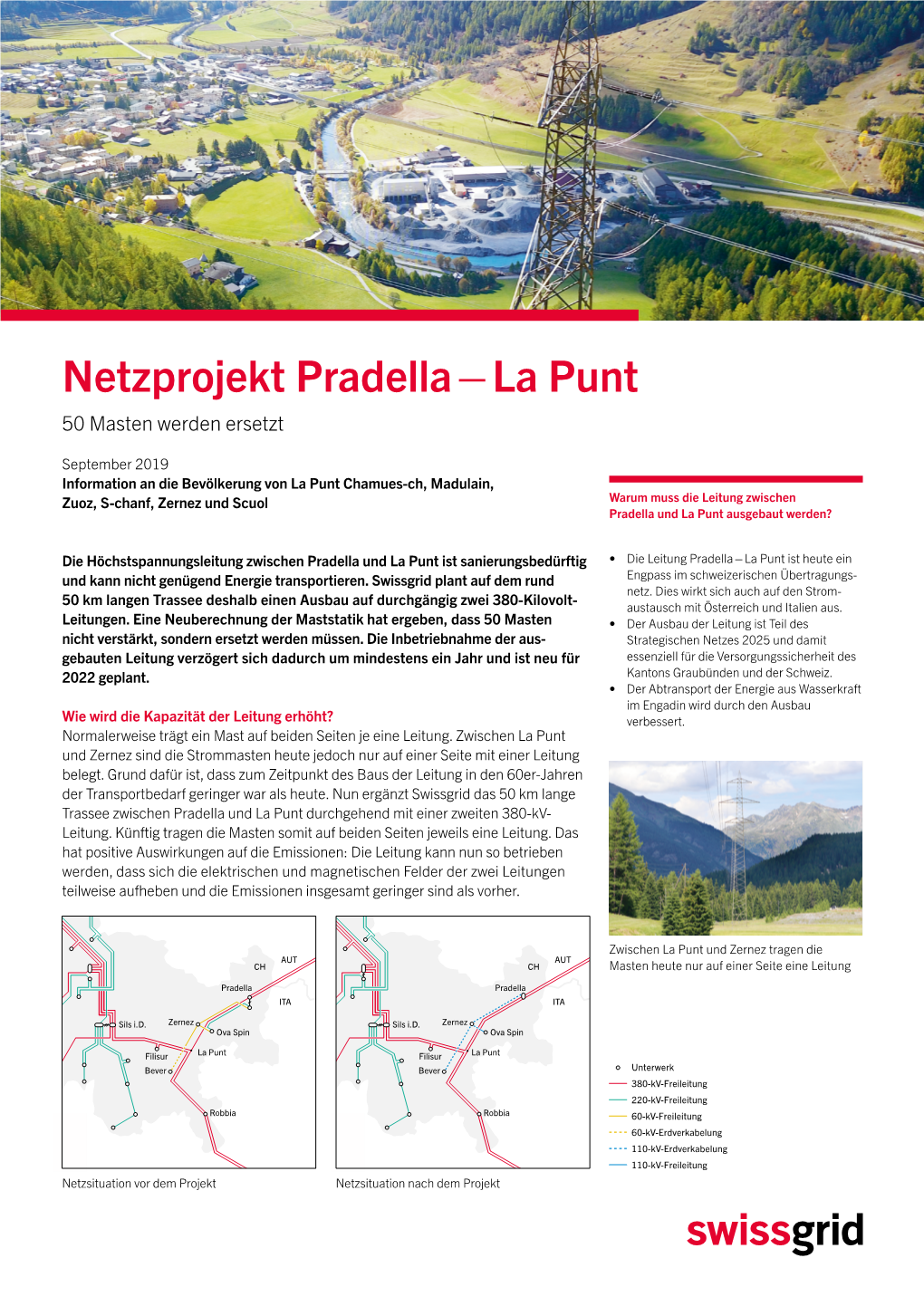 Netzprojekt Pradella – La Punt 50 Masten Werden Ersetzt