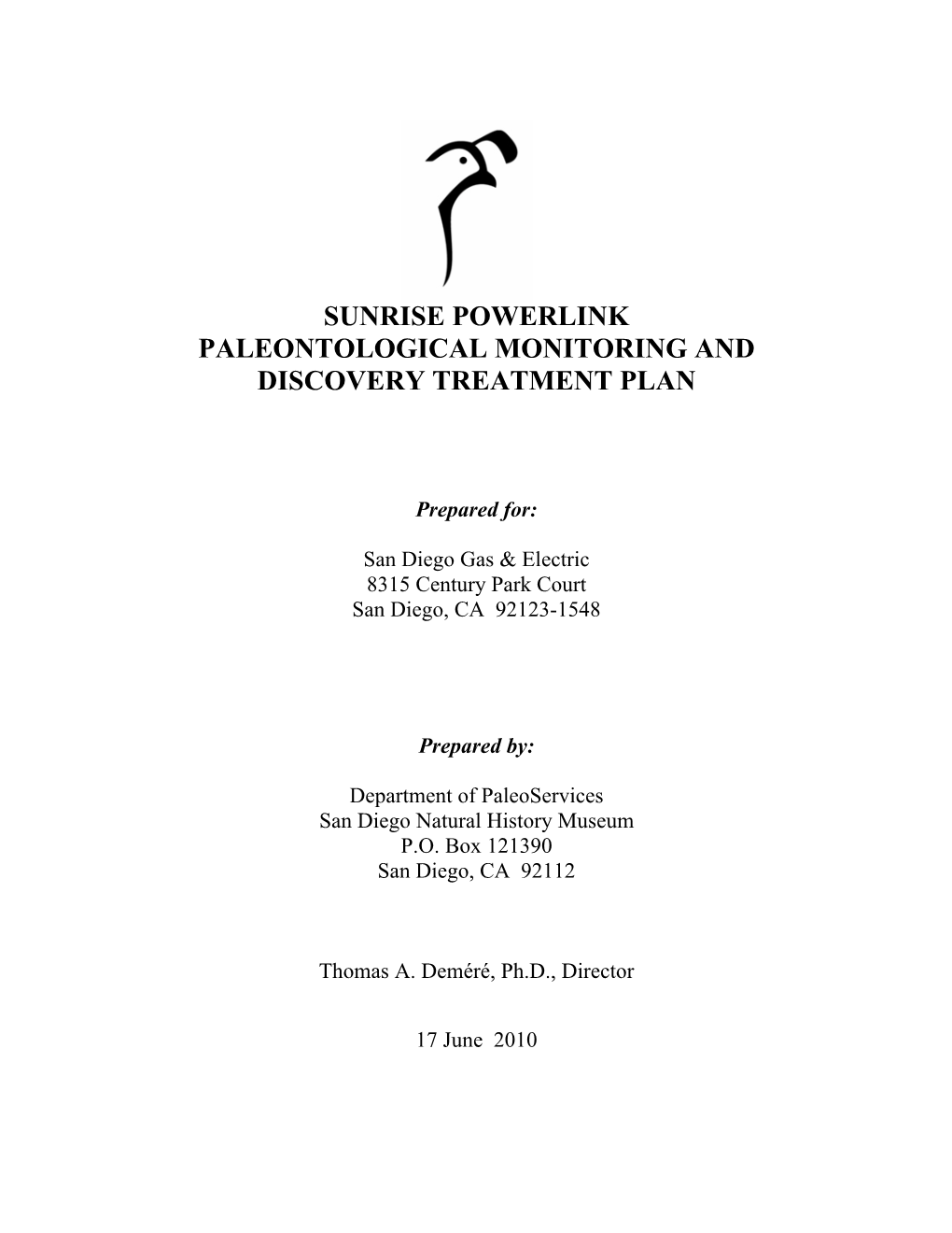 Final Paleontological Monitoring Treatment Plan 061710.Pdf