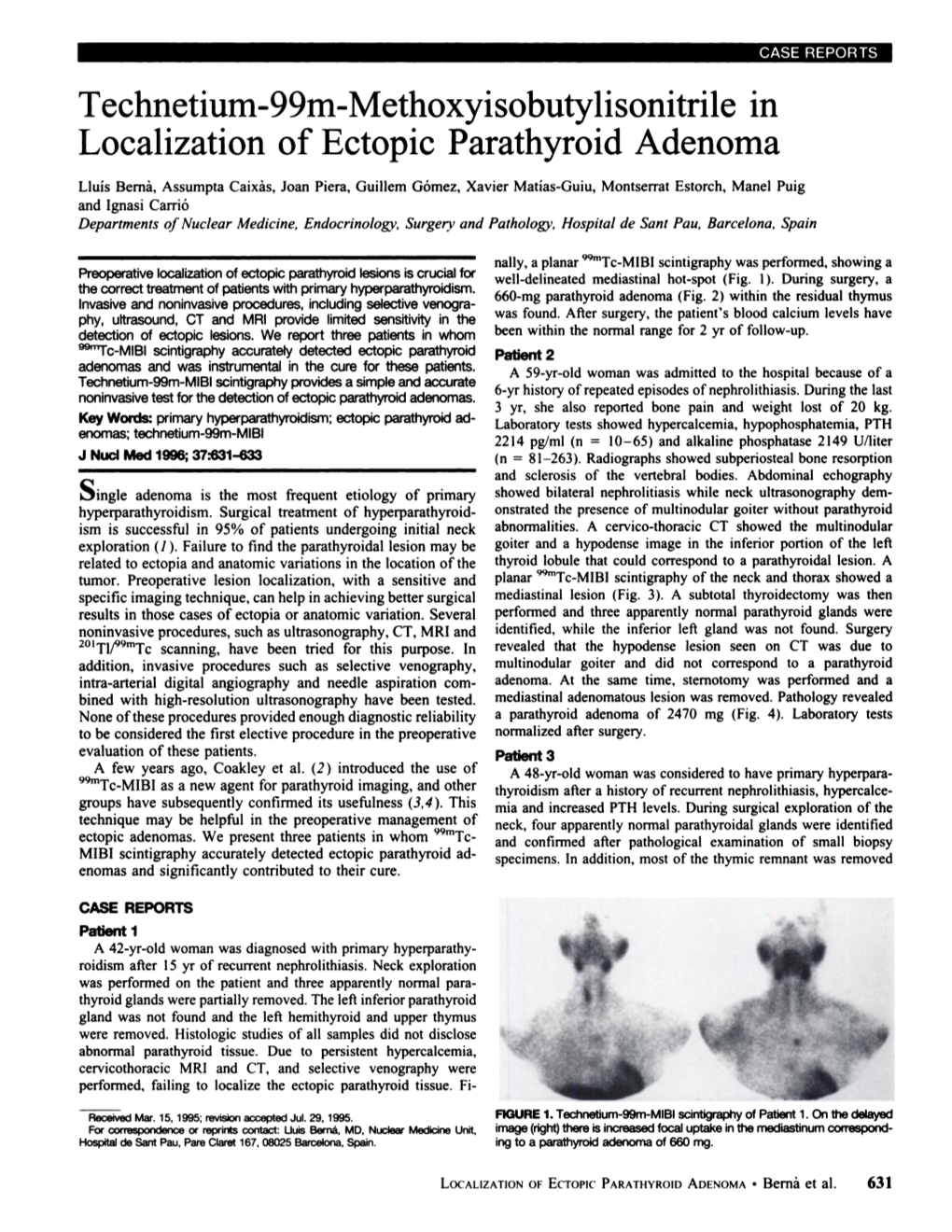 99M-Methoxyi Sobutylisonitrile in Localization of Ectopic Parathyroid