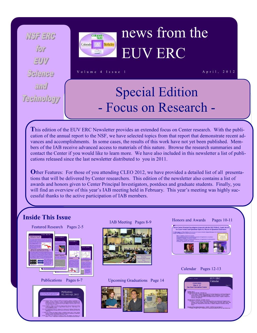 News from the EUV ERC