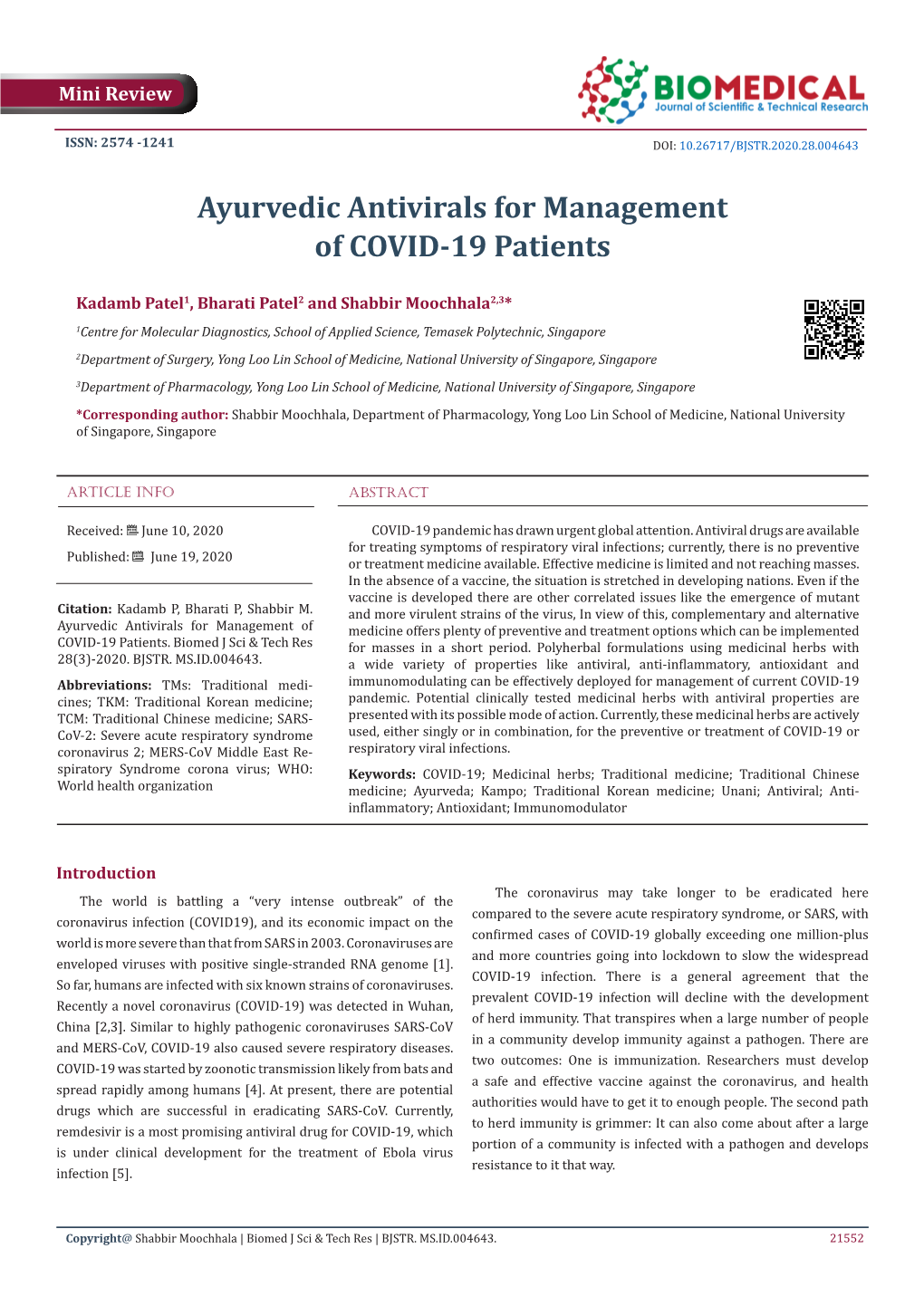 Ayurvedic Antivirals for Management of COVAID 19 Patients