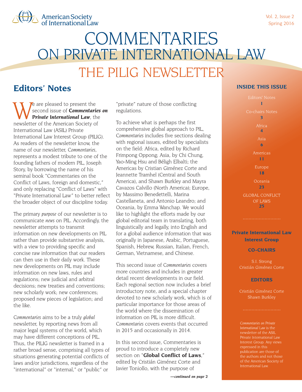 Commentaries on Private International Law, Vol 2, Issue 2, March 2016