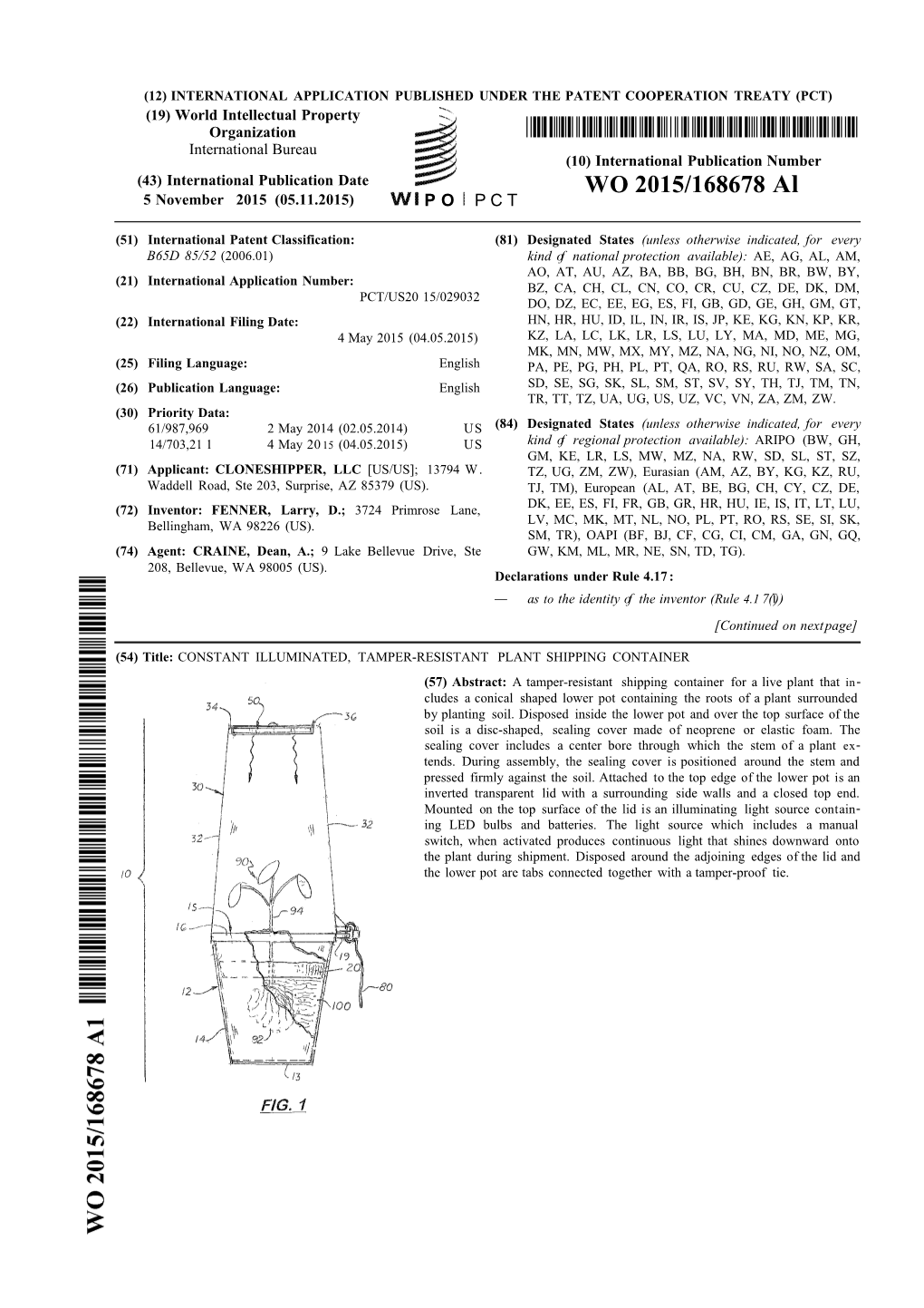 WO 2015/168678 Al 5 November 2015 (05.11.2015) P O P C T