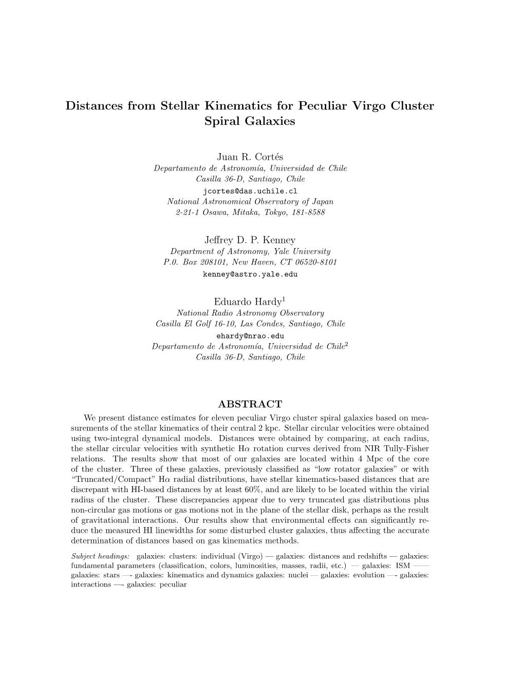 Distances from Stellar Kinematics for Peculiar Virgo Cluster Spiral Galaxies