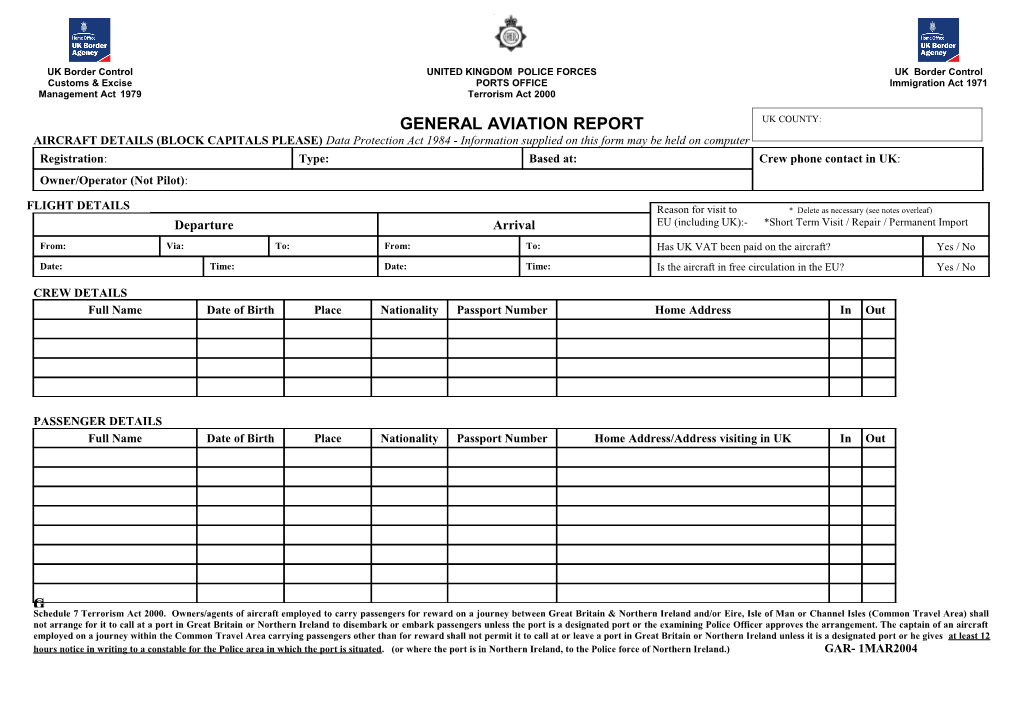 General Aviation Report