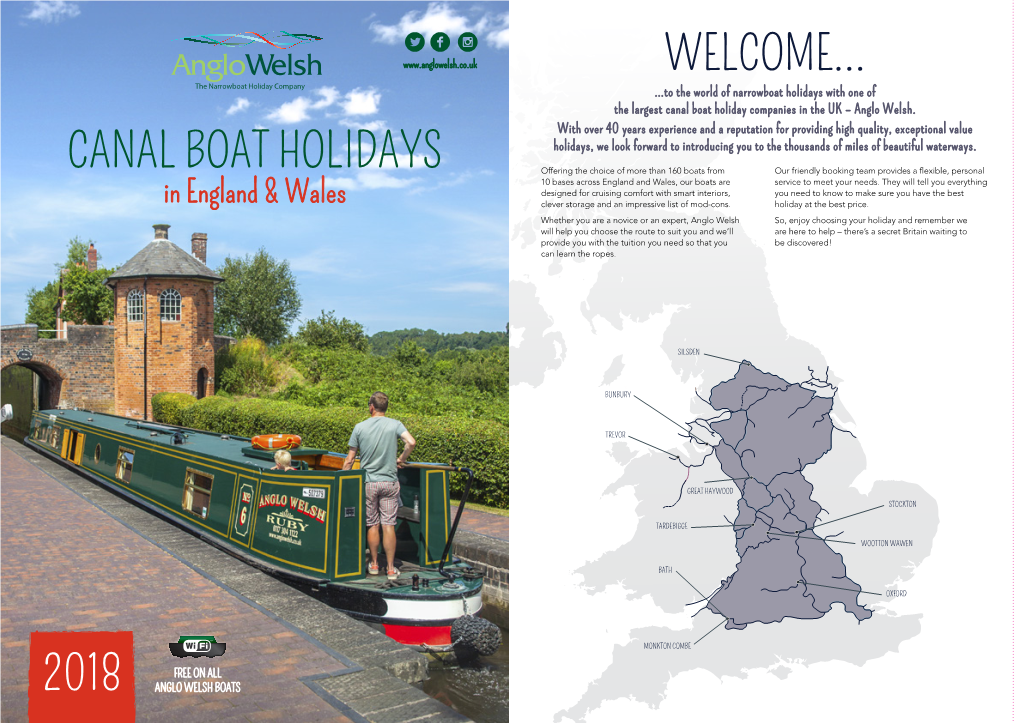 Welcome… Canal Boat Holidays 2018