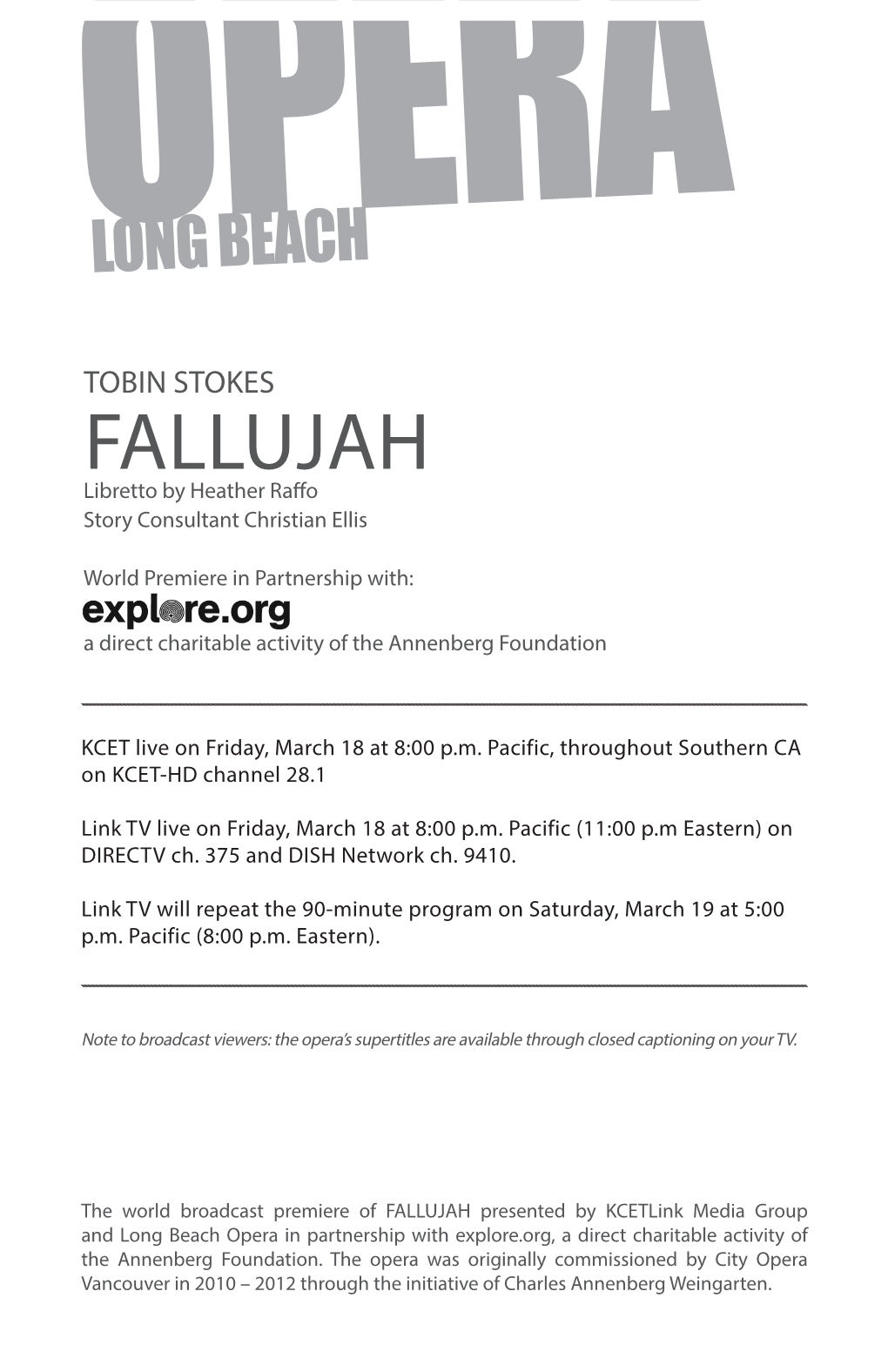 FALLUJAH Libretto by Heather Raffo Story Consultant Christian Ellis