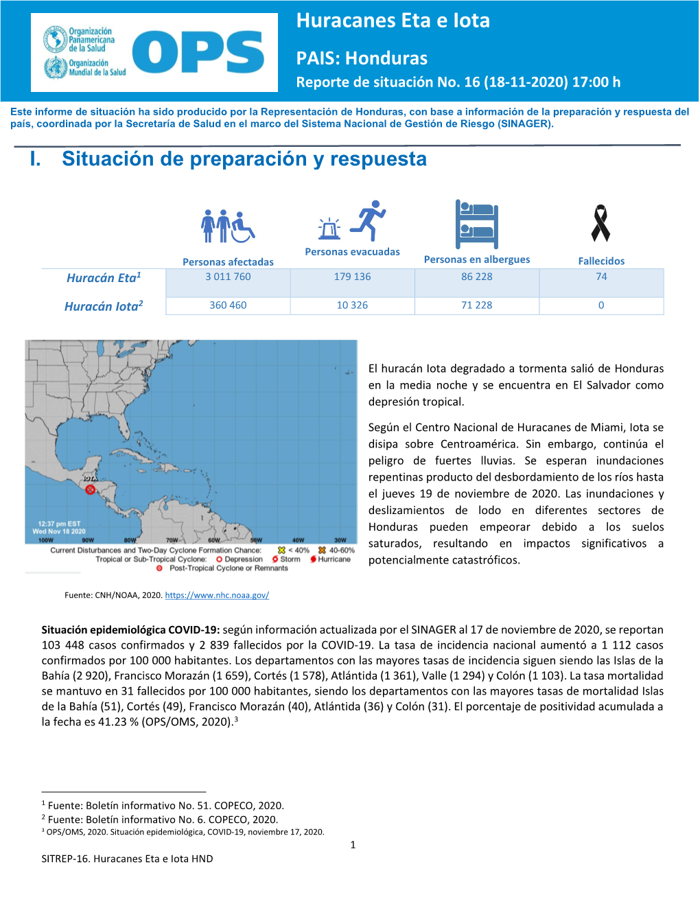 Ciclón Tropical Eta E Iota Huracanes Eta E Iota