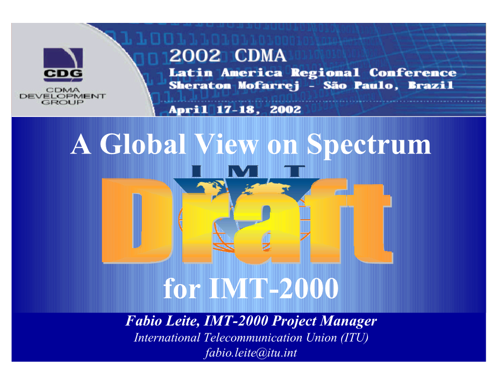 A Global View on Spectrum for IMT-2000