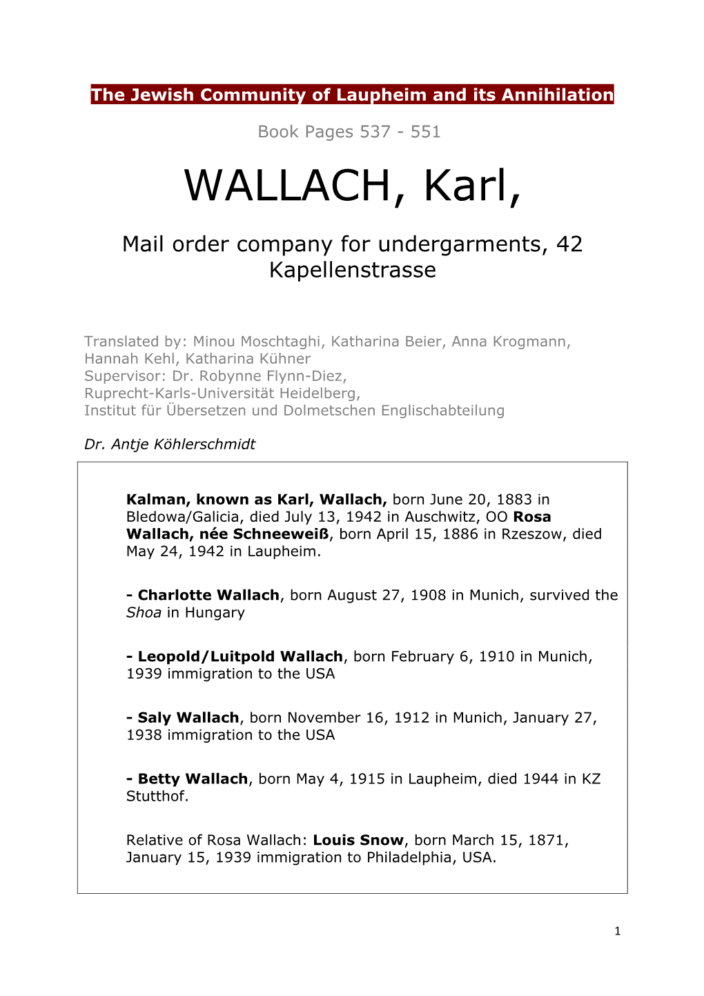 90E WALLACH Karl