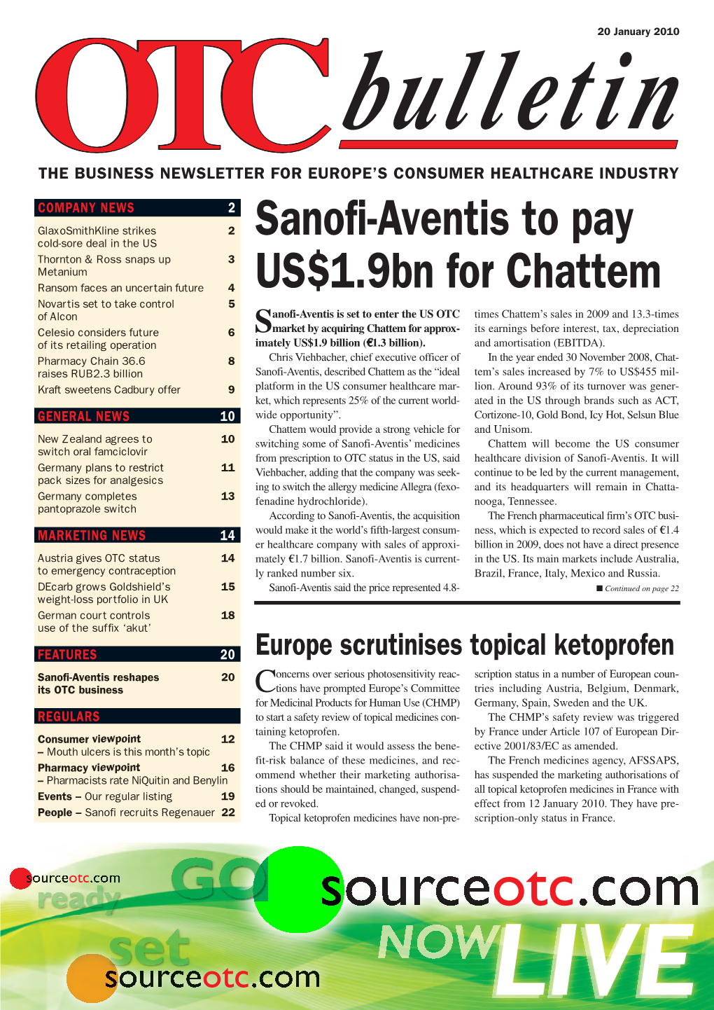 Sanofi-Aventis to Pay US$1.9Bn for Chattem