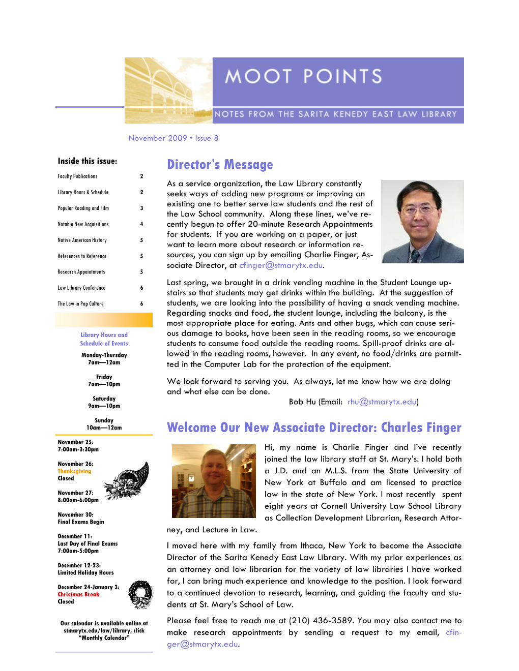 Moot Points Law Library Newsletter, Nov 2009