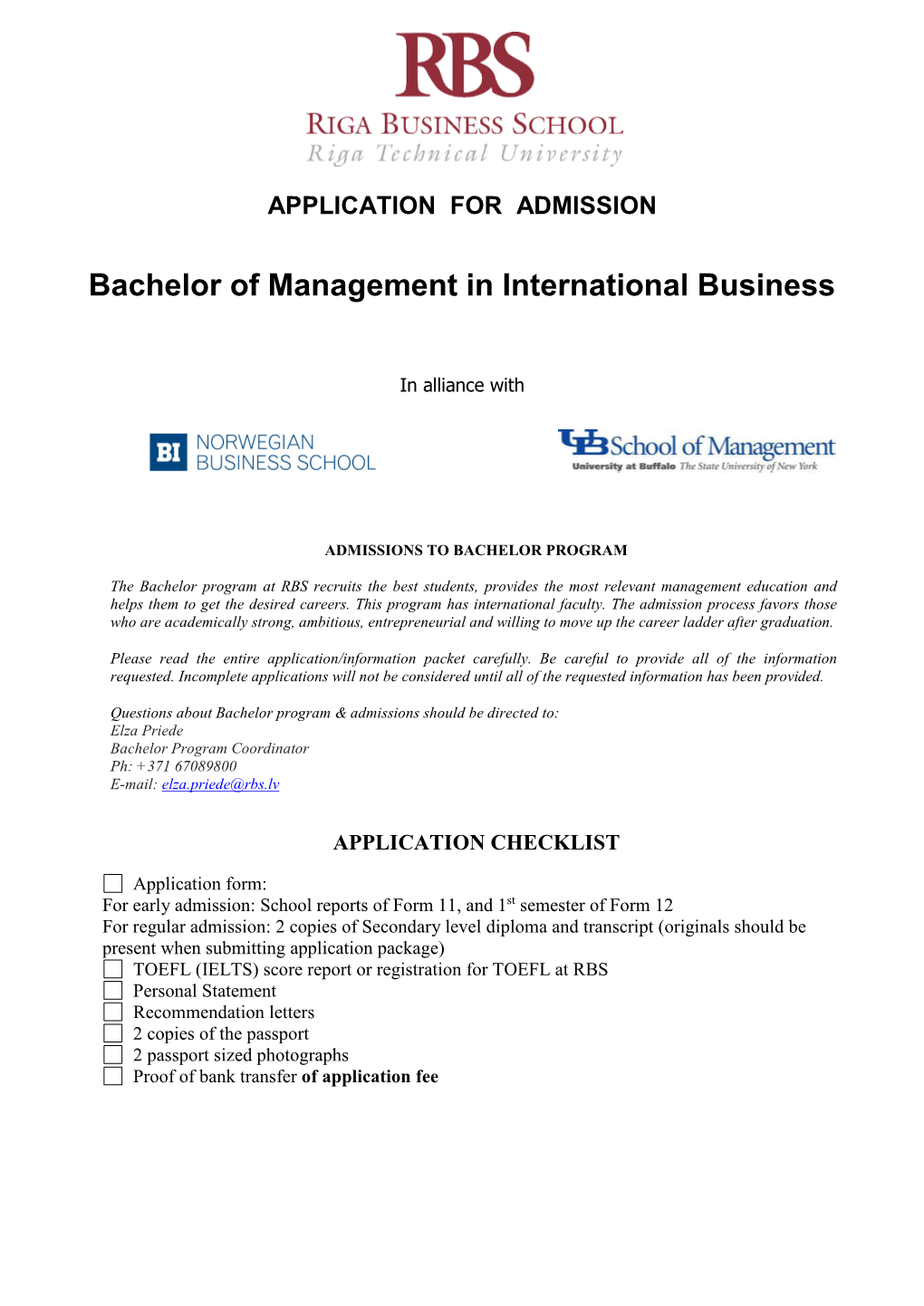 Bachelor of Management in International Business