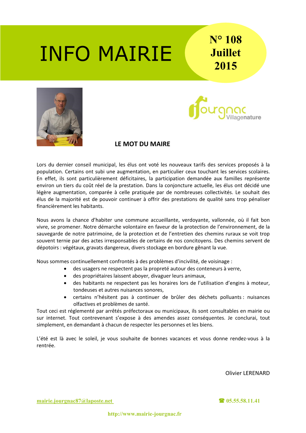 INFO MAIRIE Juillet 2015