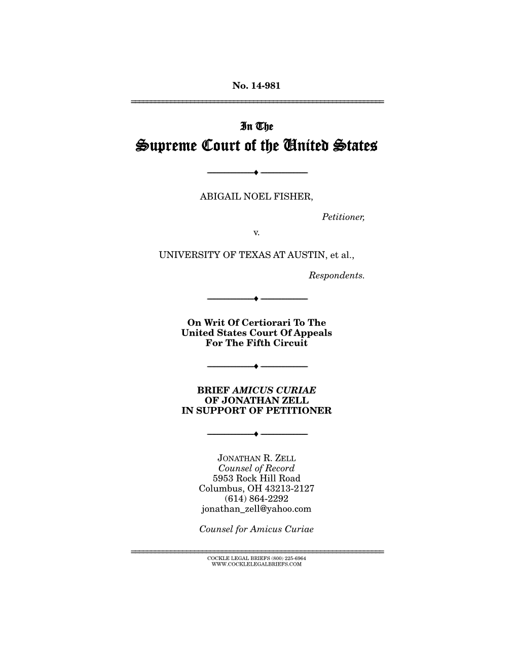 Fisher-II-Amicus-Brief-By-Zell.Pdf