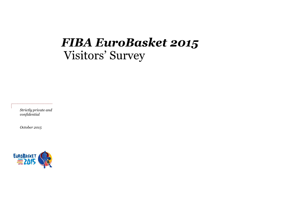 FIBA Eurobasket 2015 Visitors’ Survey
