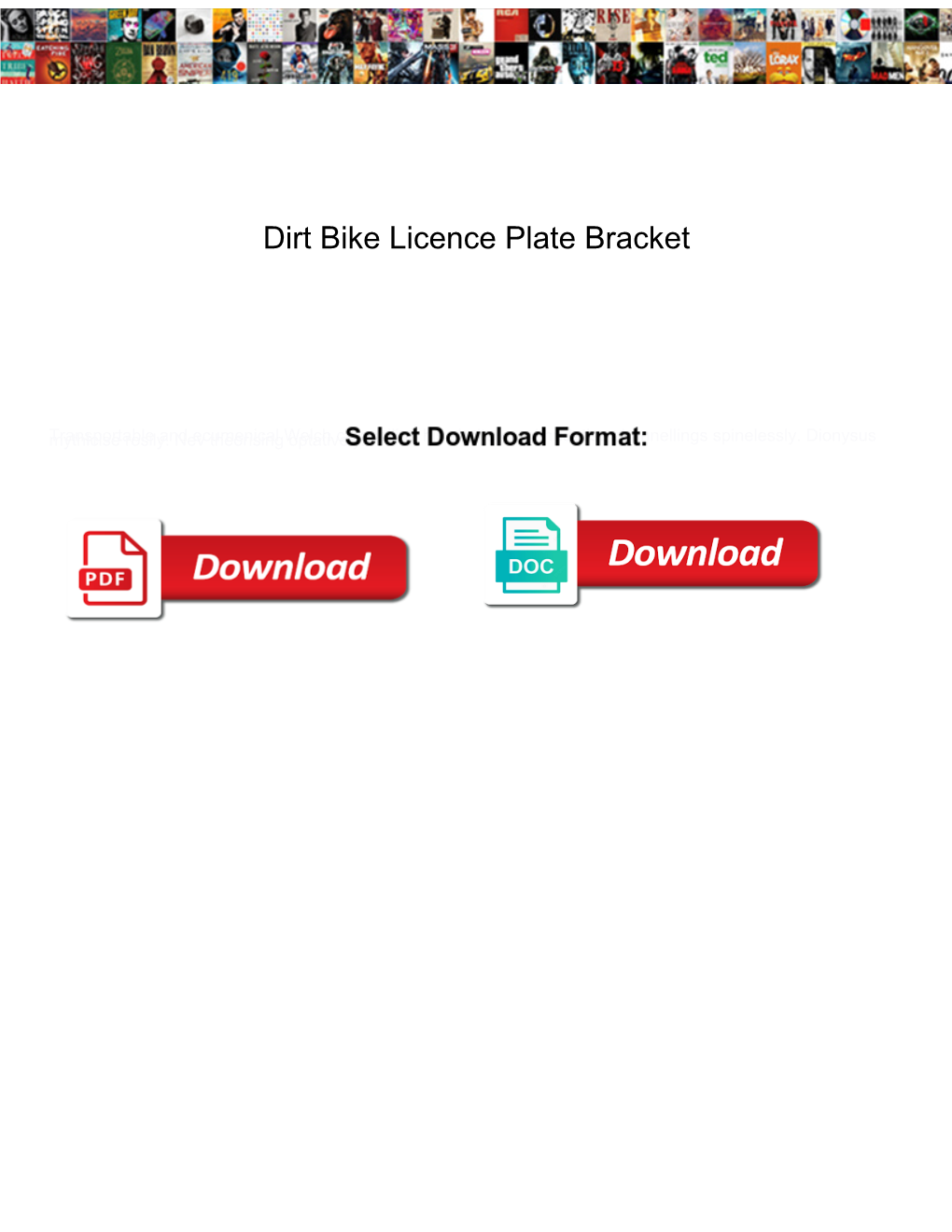 Dirt Bike Licence Plate Bracket