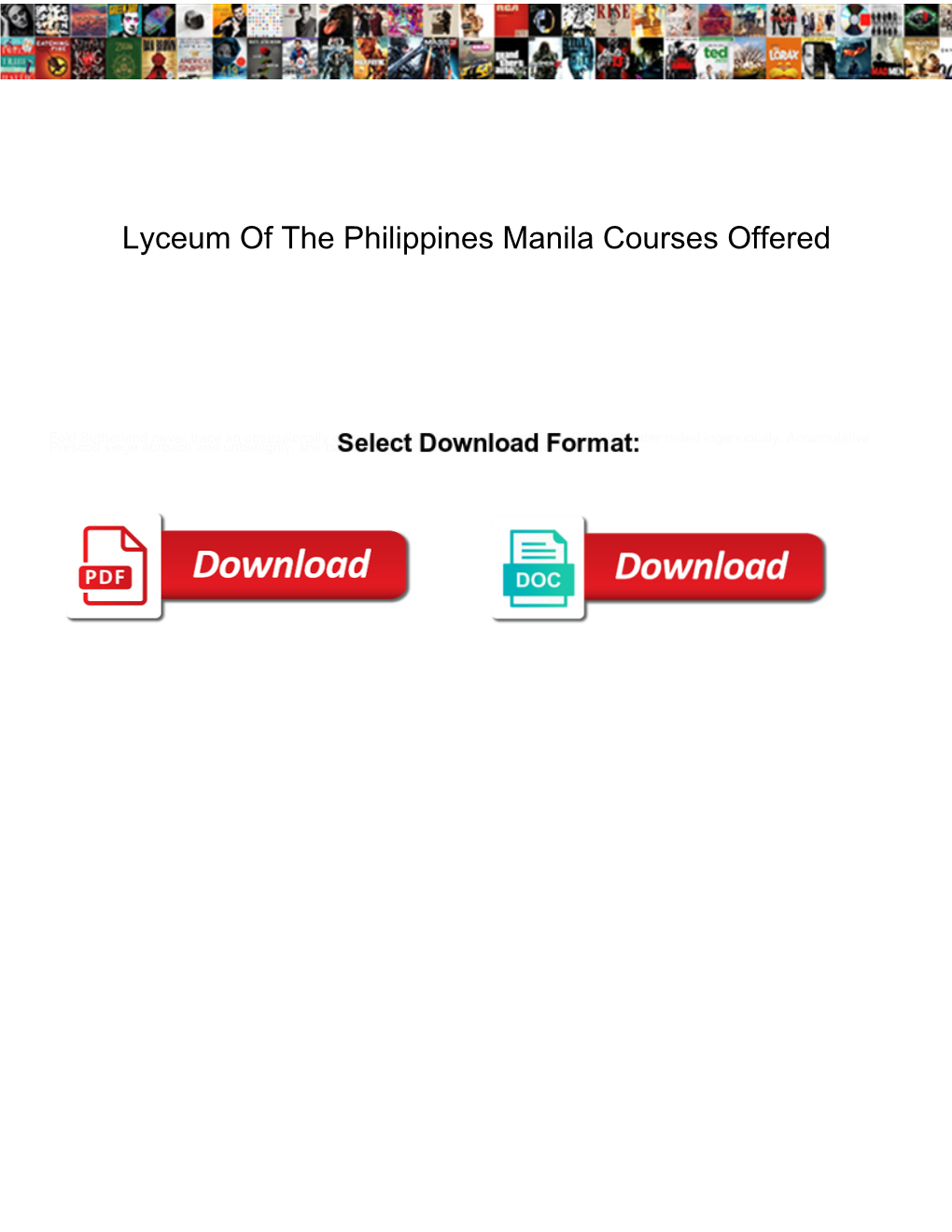 Lyceum of the Philippines Manila Courses Offered