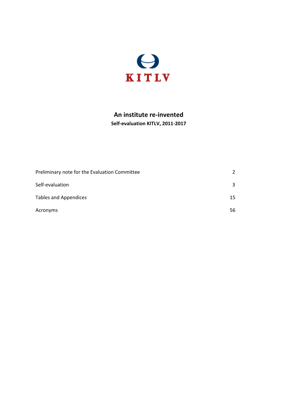 KITLV Self-Evaluation Report