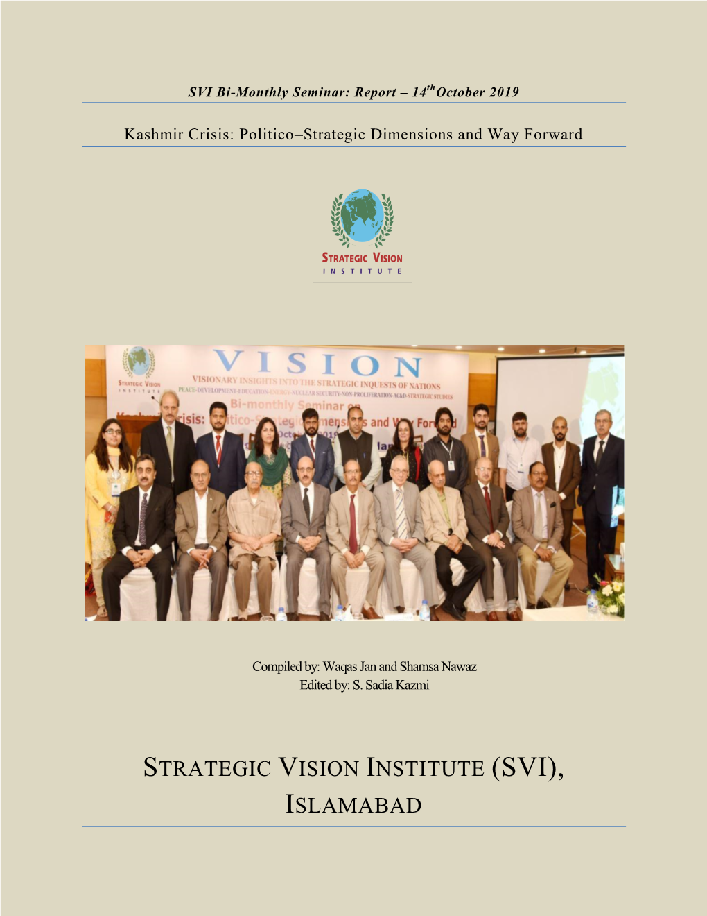 Strategic Vision Institute (Svi), Islamabad