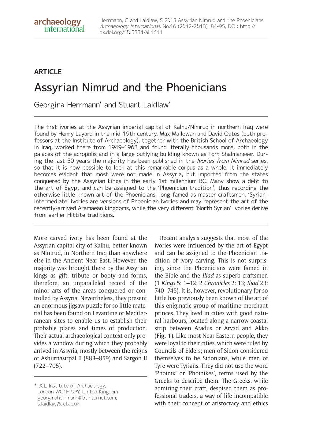 Assyrian Nimrud and the Phoenicians