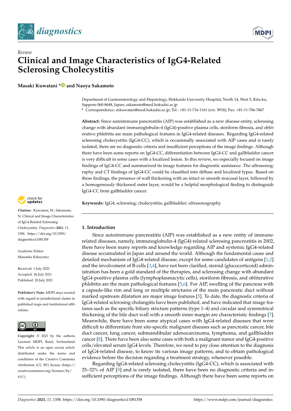 Clinical and Image Characteristics of Igg4-Related Sclerosing Cholecystitis