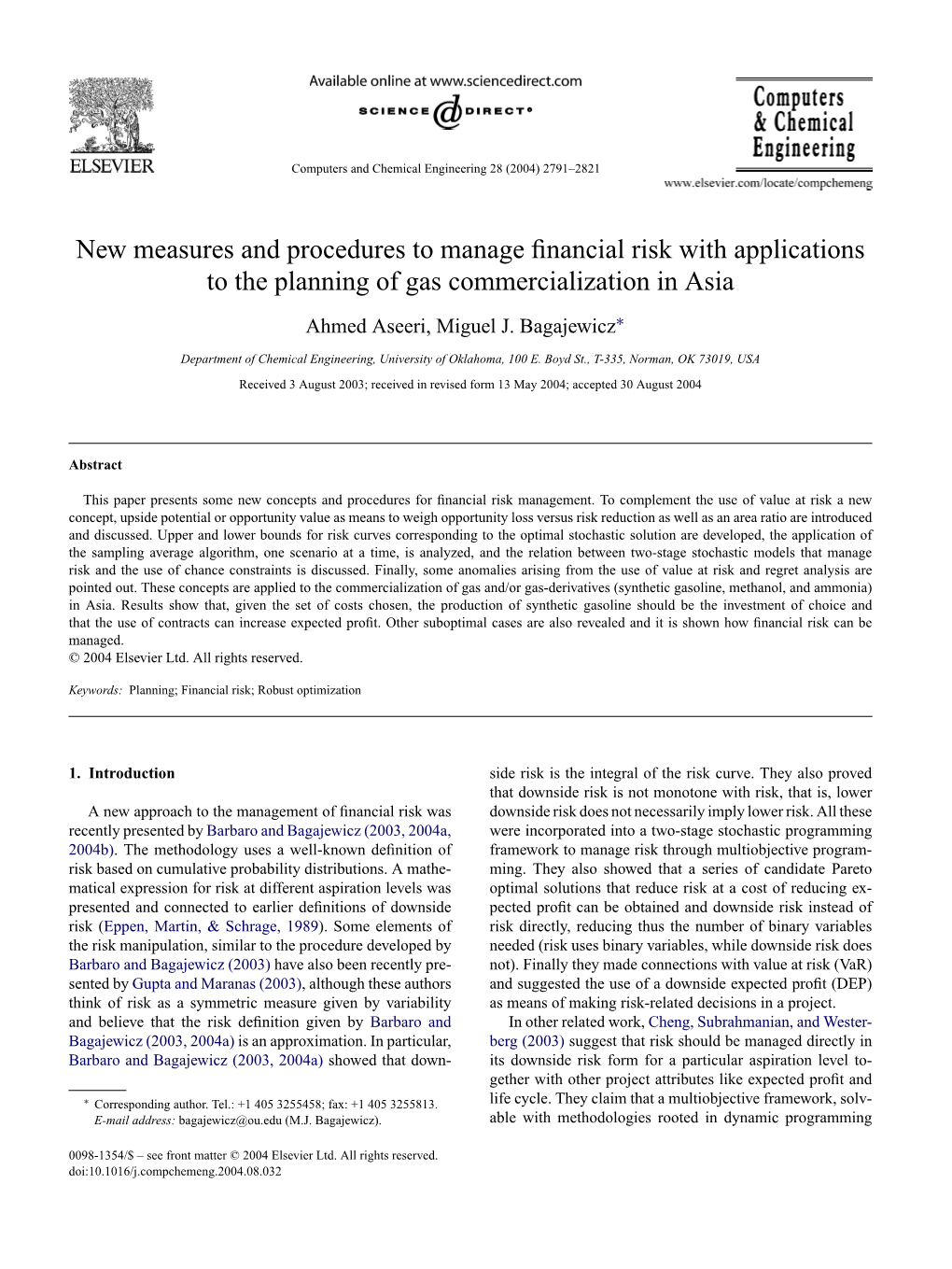 New Measures and Procedures to Manage Financial Risk With