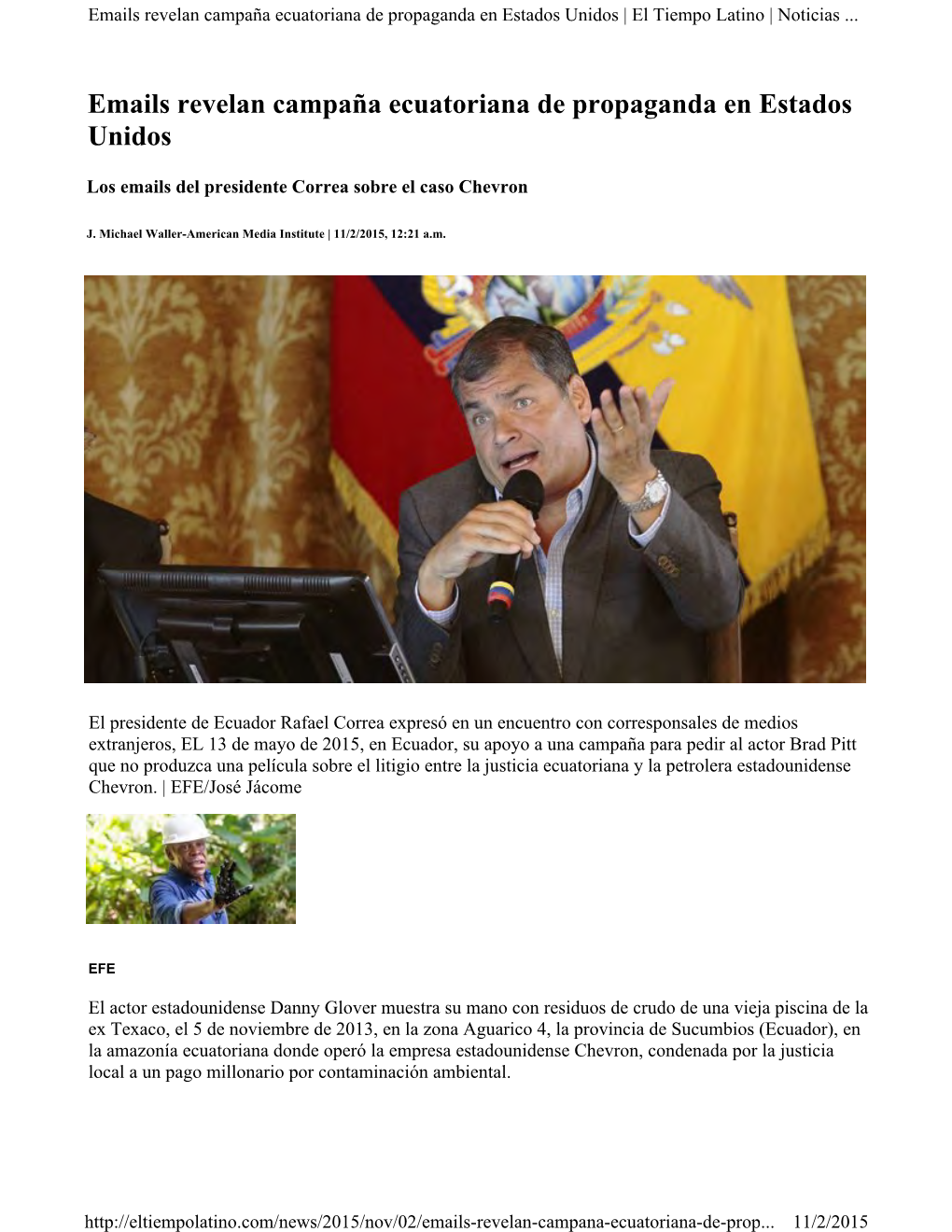 Emails Revelan Campaña Ecuatoriana De Propaganda En Estados Unidos | El Tiempo Latino | Noticias