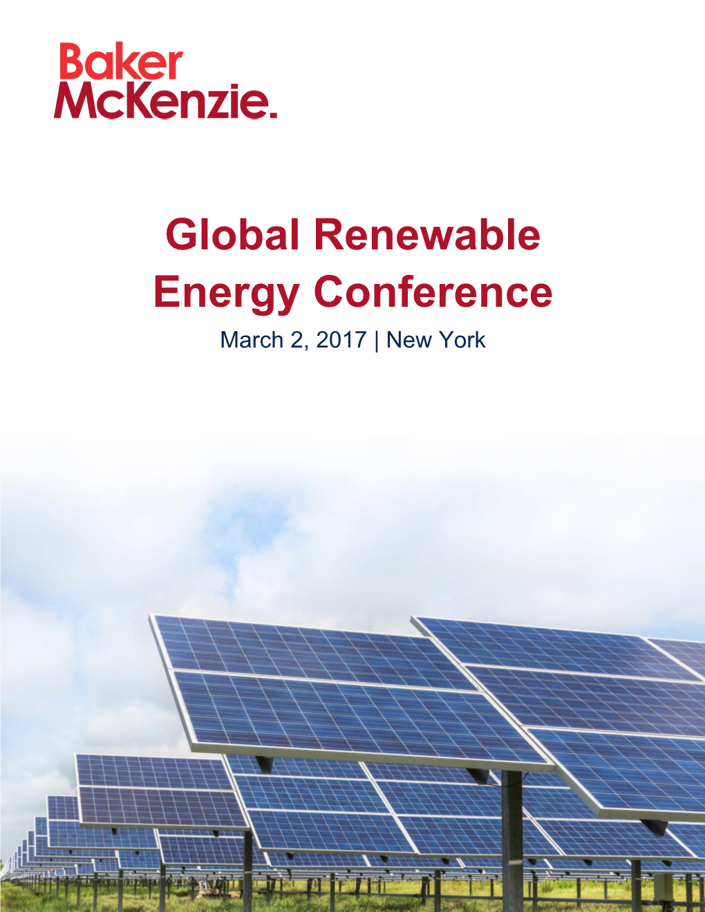 Global Renewable Energy Conference March 2, 2017 | New York