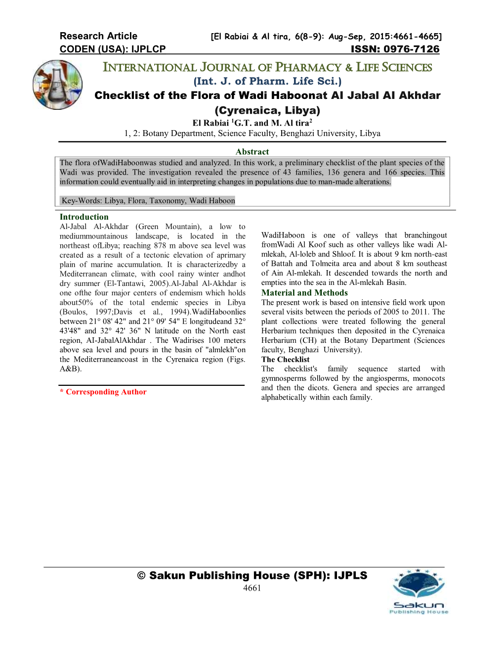 International Journal of Pharmacy & Life Sciences