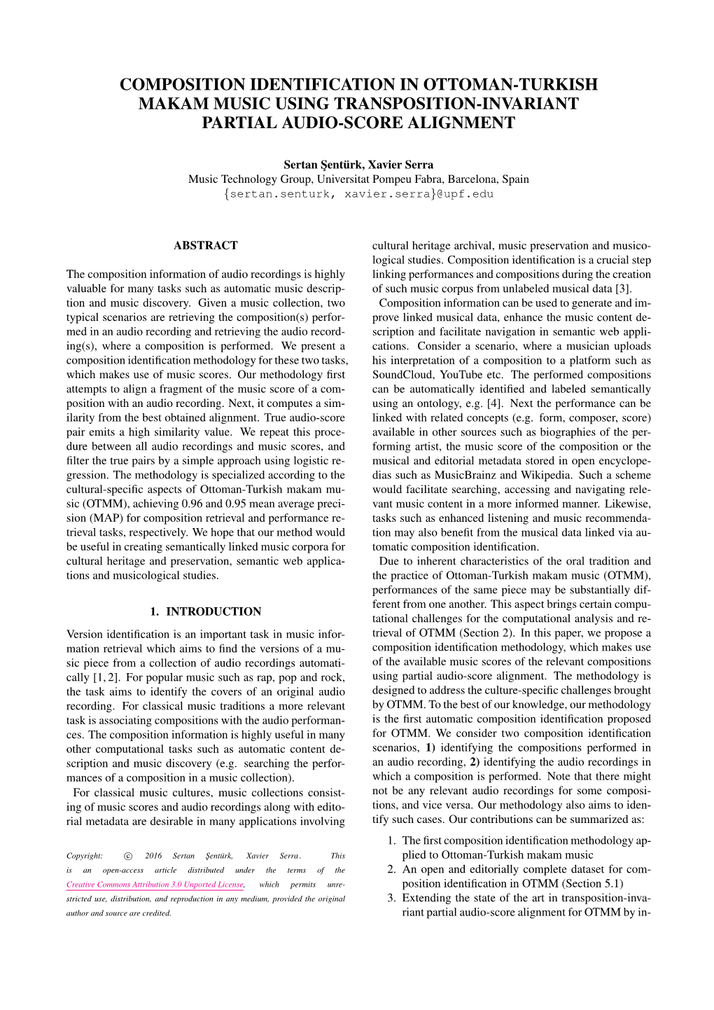 Composition Identification in Ottoman-Turkish Makam Music Using Transposition-Invariant Partial Audio-Score Alignment