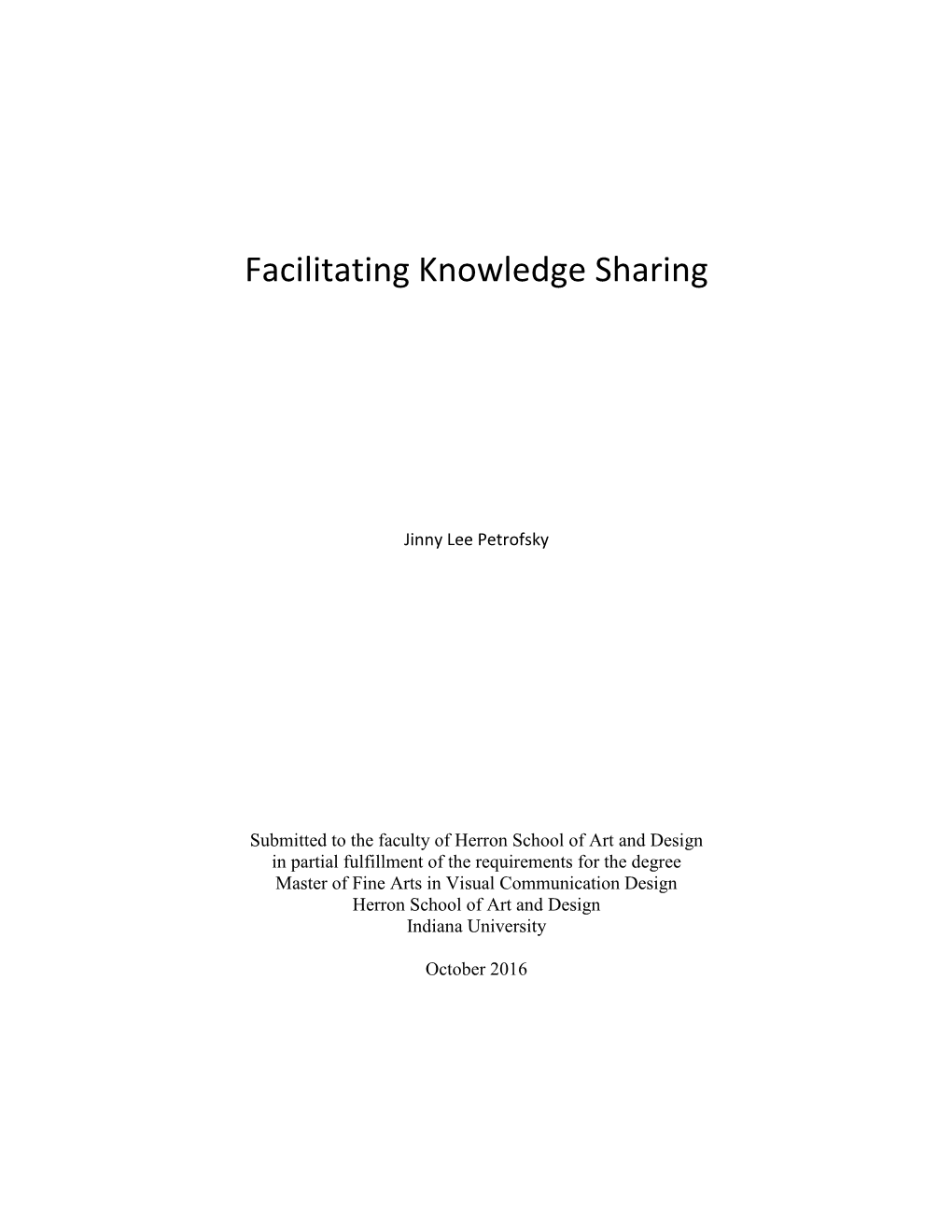 Facilitating Knowledge Sharing