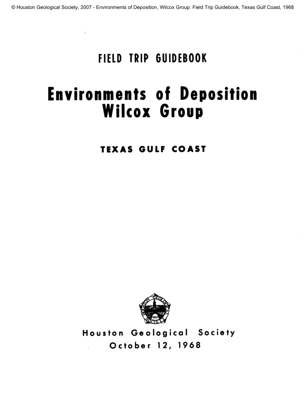 Environments of Deposition Wilcox Group