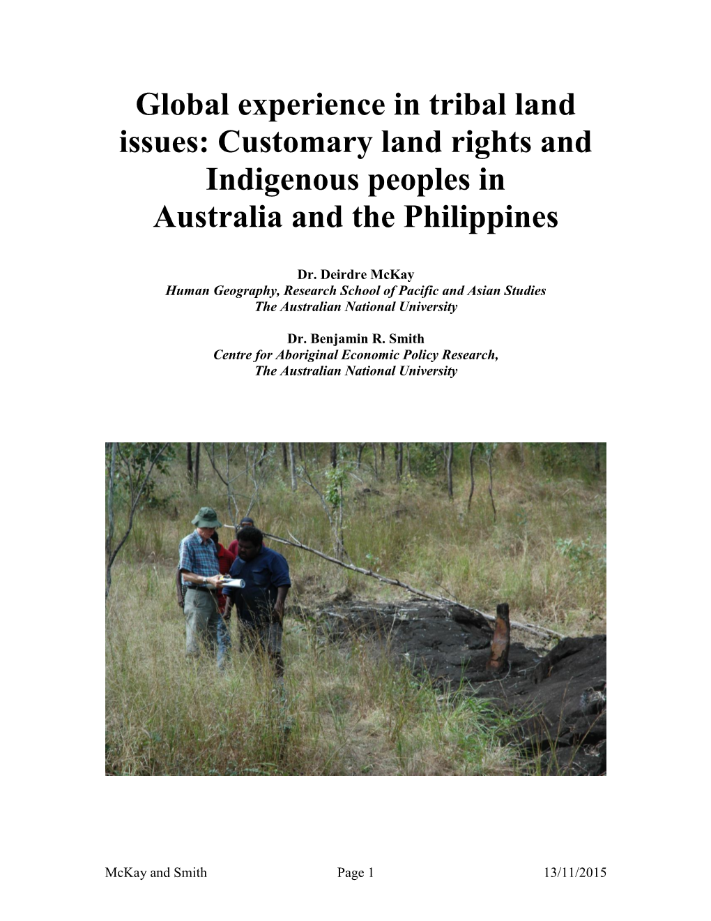 Customary Land Rights and Indigenous Peoples in Australia and the Philippines